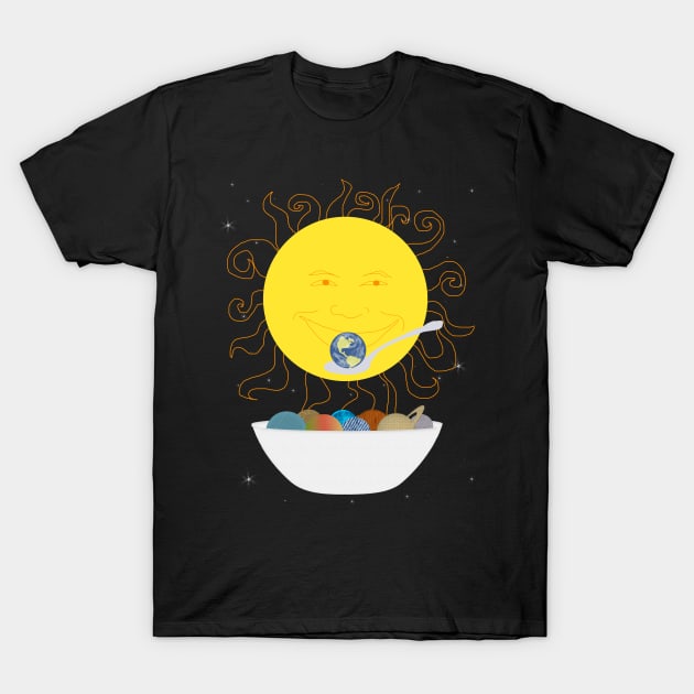 Sun Eating Planets for Breakfast T-Shirt by ahadden